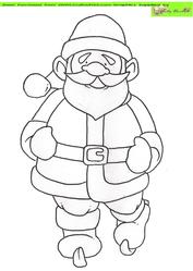 Skating Santa Doodles Digital Stamp