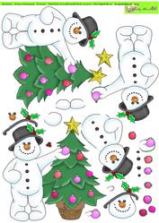 Frosty Doodles Decorating His Tree