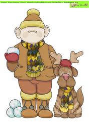Snowball Doodles with His Dog Large Image