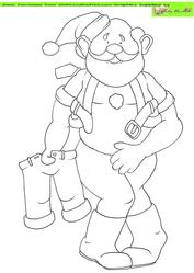 Wardrobe Malfunction Santa Doodles Digital Stamp