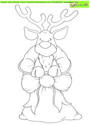 Sack'o Reindeer Doodles Digital Stamp