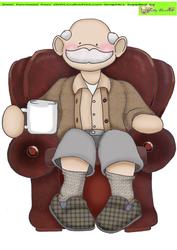 Seated Grandpa Doodles Large Image