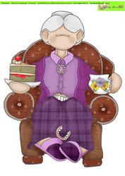 Seated Grandma Doodles Large Image