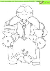 Seated Grandma Doodles Digital Stamp