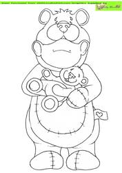 Teddy Love Doodles Digital Stamp