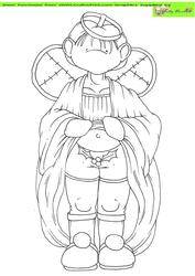 Flashing Tatty Angel Doodles Digital Stamp