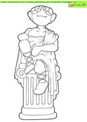 Seated Toga Doodles Digital Stamp