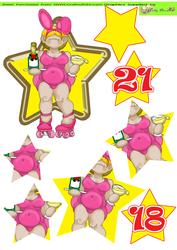 Bunny Skater Doodles Pyramage Topper