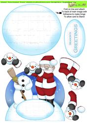 Snowmans Head Doodles Shaped Card