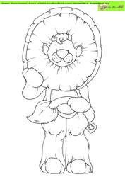 Teddy Lion Doodles Digital Stamp