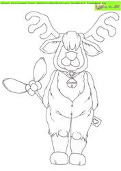 Reindeer Suit Doodles Digital Stamp
