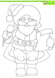 Rockstar Santa Doodles Digital Stamp