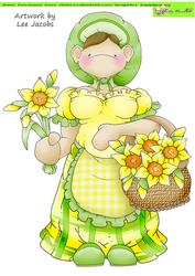 Daffodil Flower Seller Doodles Large Image