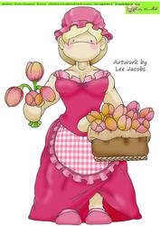 Tulip Flower Seller Doodles Large Image