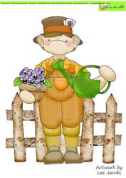 Pansy Gardener Doodles Large Image