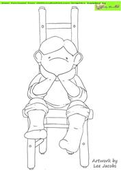 Seated Doodles Digital Stamp