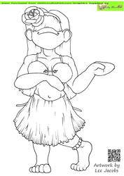 Hula Dancing Doodles Digital Stamp