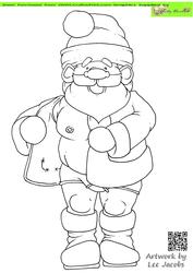 Stripping Santa Doodles Digital Stamp