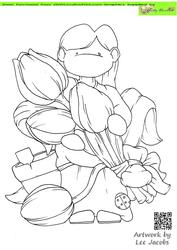 Bunch of Tulips Doodles Digital Stamp