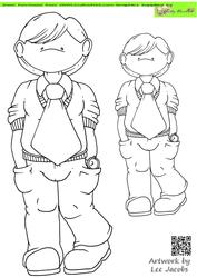 Kipper Tie Doodles Digital Stamp