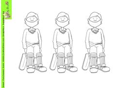 Cricketer Doodles Digital Stamp