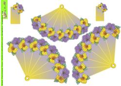 Floral Doodles Pansy Fan Toppers