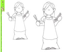 Hair Dresser Doodles Digital Stamp