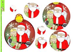 Santa and Girl Doodle Bauble Pyramge