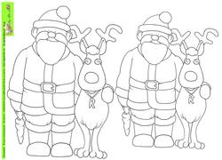 Rudolf and Santa Doodles Digital Stamp