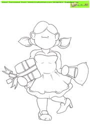 Birthday Girl Doodles Digital Stamp