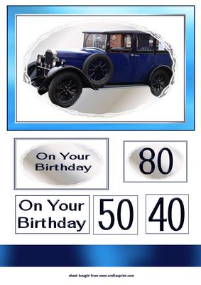 80th Birthday Vintage Car