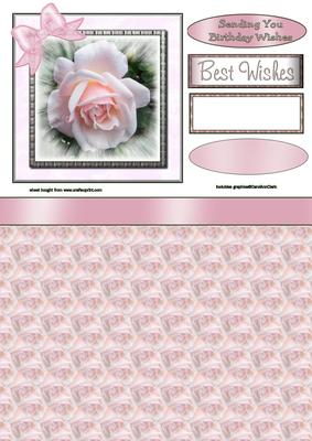 Pink Rose with Bow Topper