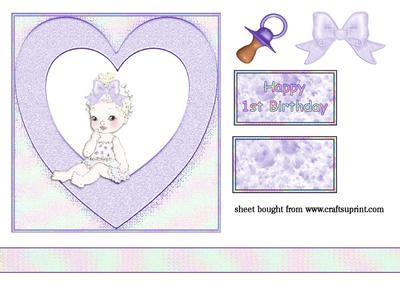 Little Girl Sitting on a Purple Heart