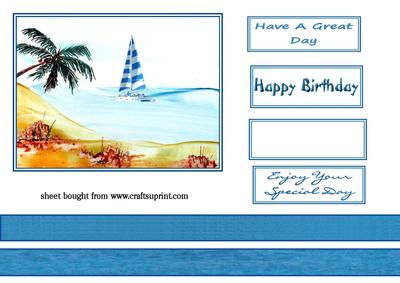 Sailing Boat on Wax Painted Background