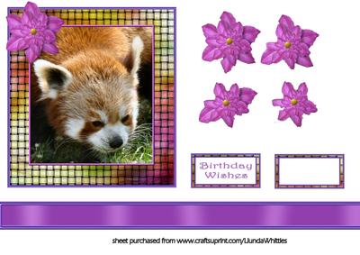 Red Panda Topper with Flower