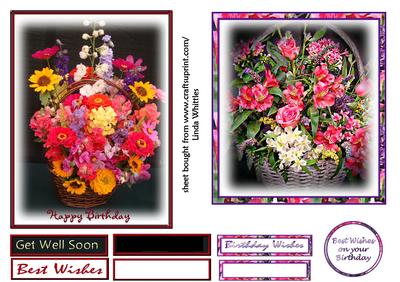 2 Baskets of Flowers Toppers