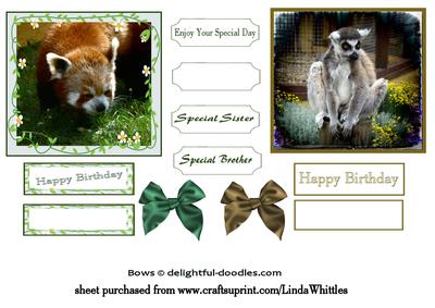 Animal Topper Red Panda & Lemur