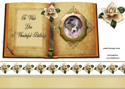 Dog in a Book Frame