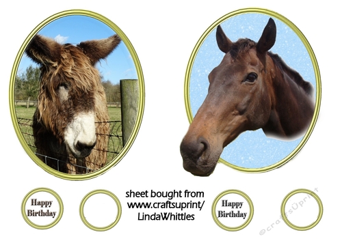 Horse and Poitou Donkey topper