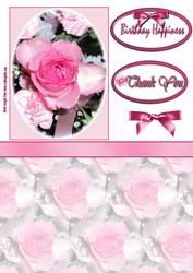 Pink Rose Oval Topper