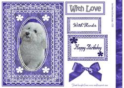 Poodle in Lace Frame