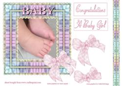 Baby Girl Feet in Ruffled Lace Frame