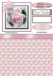 Pink Rose with Bow Topper