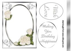 Beige Rose Oval Frame