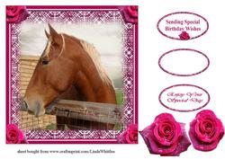 Horse with Roses Topper