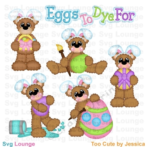 Easter Bunny Bears and Eggs SVG Cut File