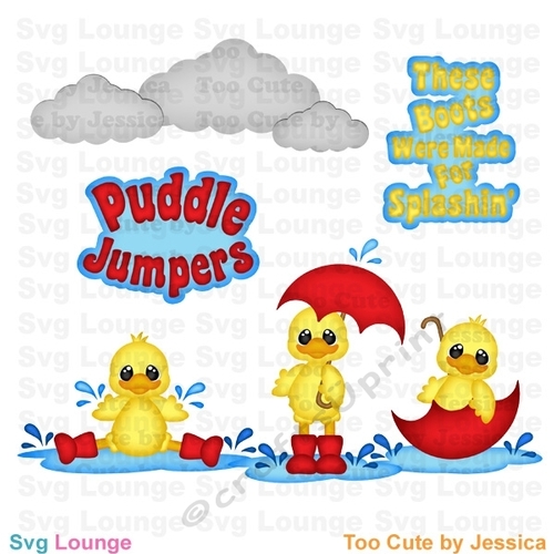 Spring Rainy Day Ducks  SVG Cut File, Spring Has Sprung Cut File