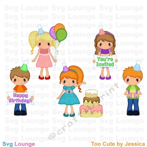 Birthday Girls and Boys Svg Cut File, Announcement, Invitation