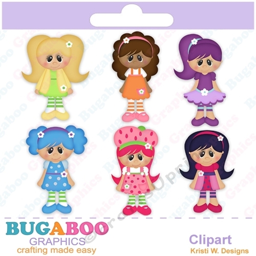Berry cute friends Digital Clipart - Clip art for scrapbooking, party invitations -  Digital Scrapbooking