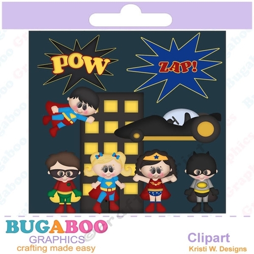 Superhero Digital Clipart - Clip art for scrapbooking, party invitations - Digital Scrapbooking
